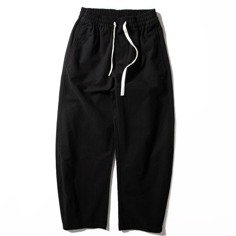 Men's Pants Autumn New Style Washed Pure Cotton Casual Pants with Drawstring Elastic Waist Versatile Loose Men's Trousers