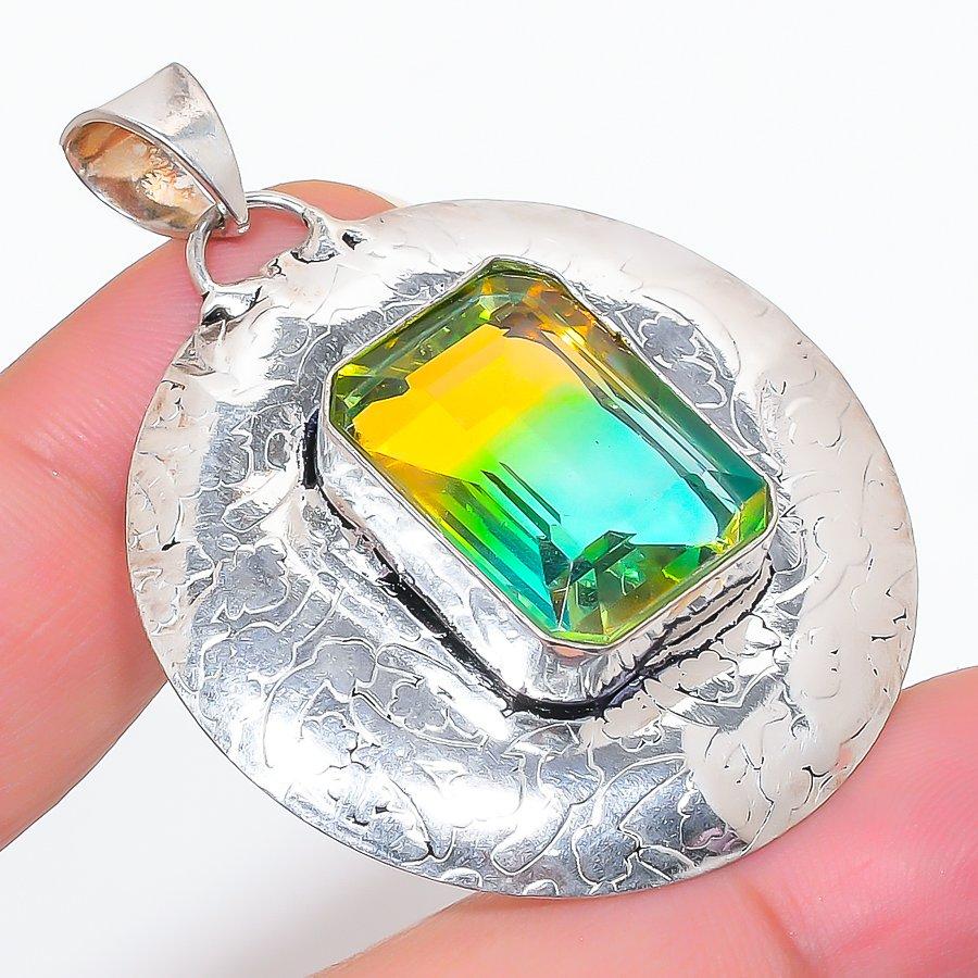 

Bi-Color Tourmaline Handmade 925 Sterling Silver Jewelry Pendant 2.01 j1n37