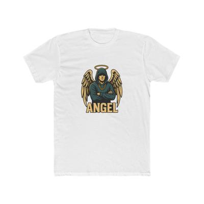 Engel Grafik-T-Shirt | Geheiligte geflügelte Figur, Vintage Sport-Stil, Cooles weißes T-Shirt