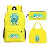 Sechs Sieben 67 Bedruckter Kinderrucksack Brottasche Federmäppchen Schultasche für Schüler Dreiteiliges Set