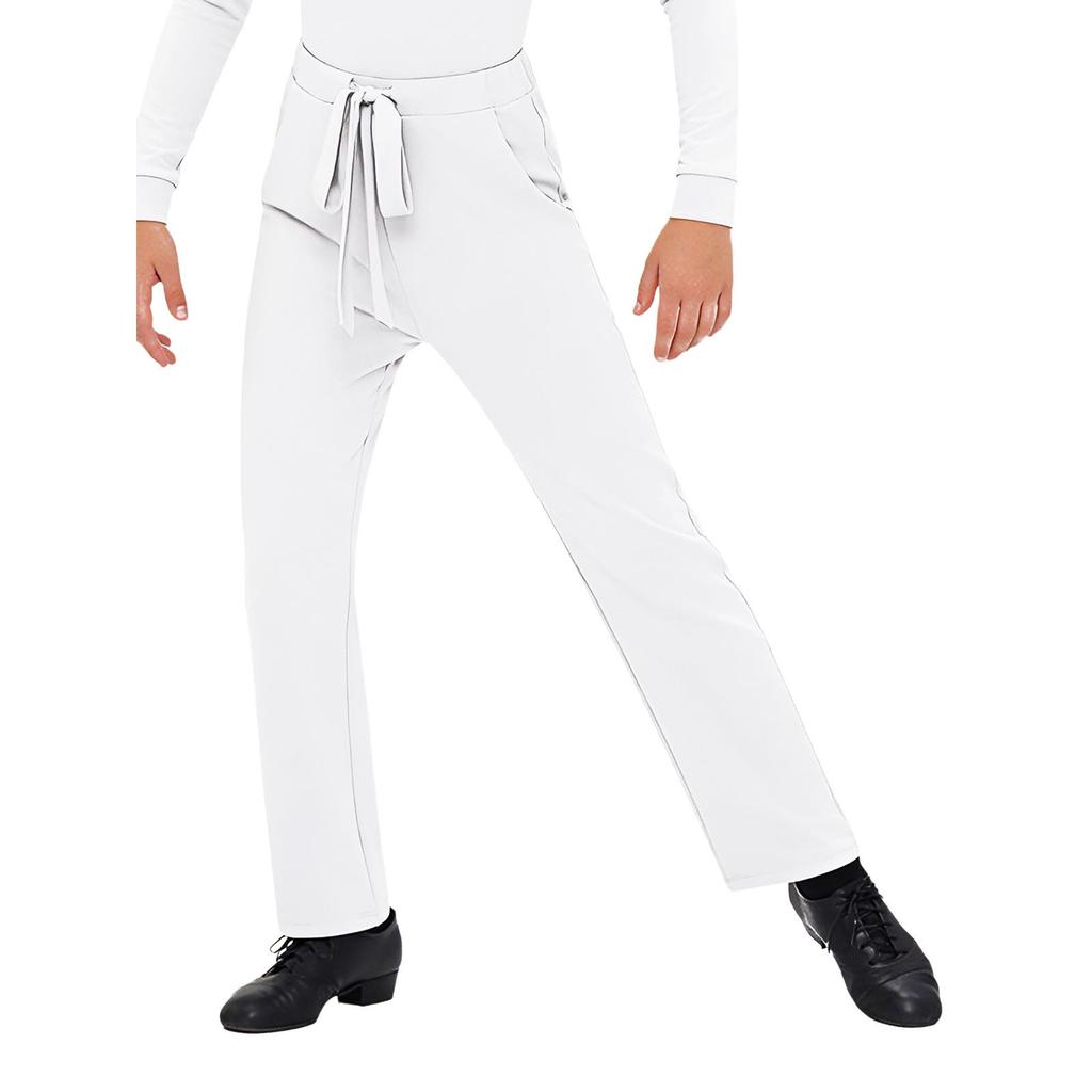 Boys Latin Dance Pants Drawstring Elastic Waistband Trousers Dancing Practice Performance