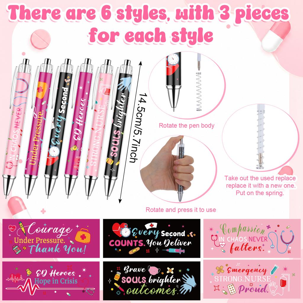 18Pcs Emergency Nurses Week Makeup Bags Gift With Nurses Pens&Notebooks