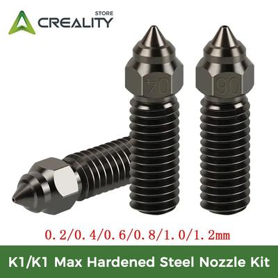 Creality K1 Nozzle Hardened Steel Nozzle Kit 0.2/0.4/0.6/0.8/1.0/1.2mm for K1 FDM 3D Printer Parts Non Stick Filament