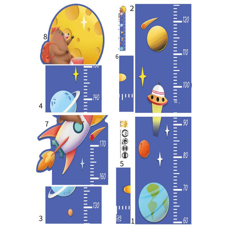 Cartoon Animal Cat Height Measurement Wall Sticker Height Growth Diagram Of Tropical Leaves Wall Sticker Vinyl Wallpaper