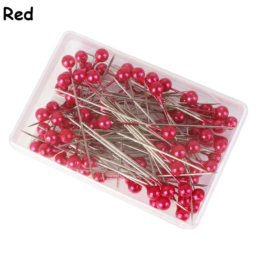 100pcs/box 3.2cm Pearl Pin Multi Colors Available DIY Handmade Clothing Positioning Needle Garment Accessory Sewing Accessories