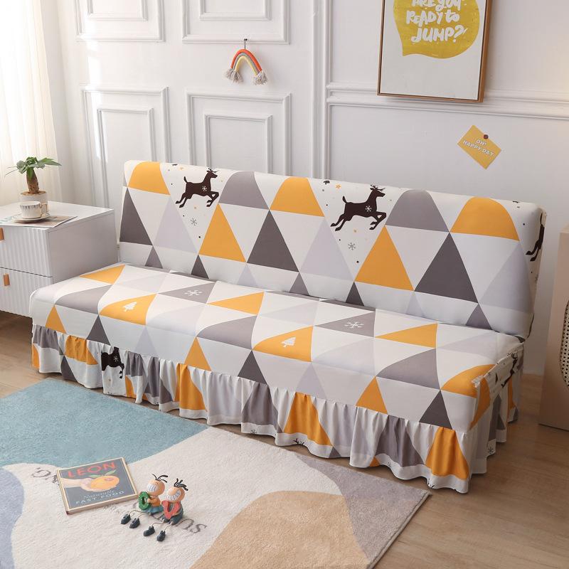 Elastic Sofa Bed Cover Full Coverage Easy Foldable Sofa Slipcover With Skirt Sofa Cover For Protection And Style