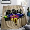Coperta in Flanella Stampata Lionel Messi, morbido plaid per camera da letto divano, lavabile, merchandising per tifosi di calcio, ottimo regalo.