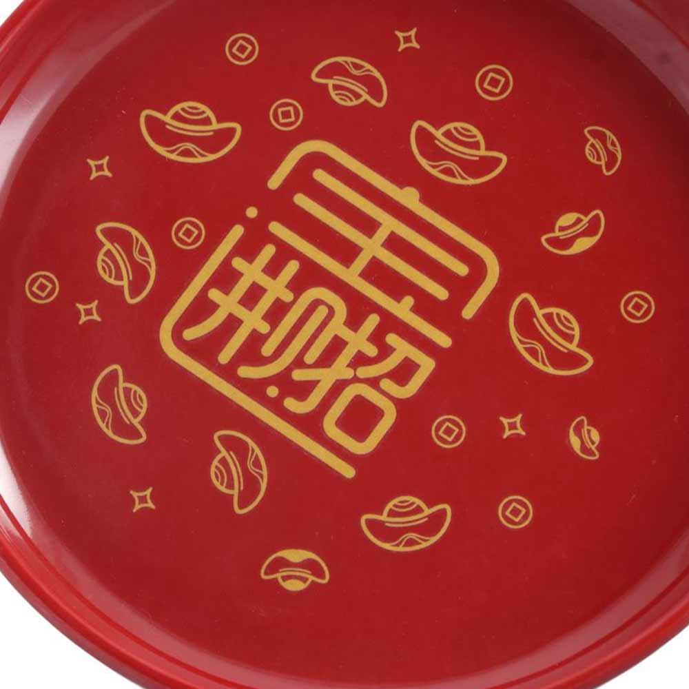 Wedding Supplies Red New Year Fruit Tray Smooth Large Capacity Candy Storage Box Exquisite Plastic Snacks Tray Housewarming