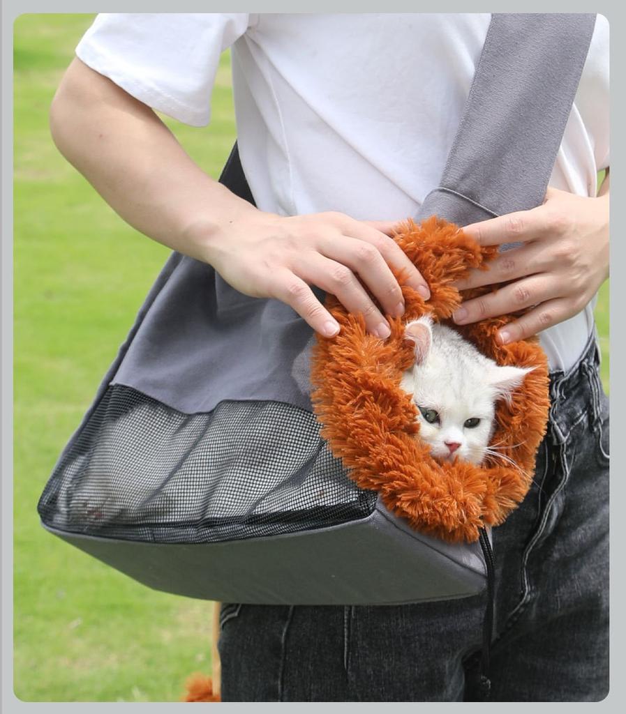 Portable Pet Cat Carrier Tote Bag Cartoon Lion Big Capacity Sight-Seeing Window Breathable Pet Carrier Sightseeing Tote