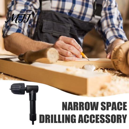 Right Angle Drill Attachment 90 Degree Attachment, Corner Adapter with 0.8-10mm 3-Jaw Chuck, Compatible Most Bits Narrow Space Drilling