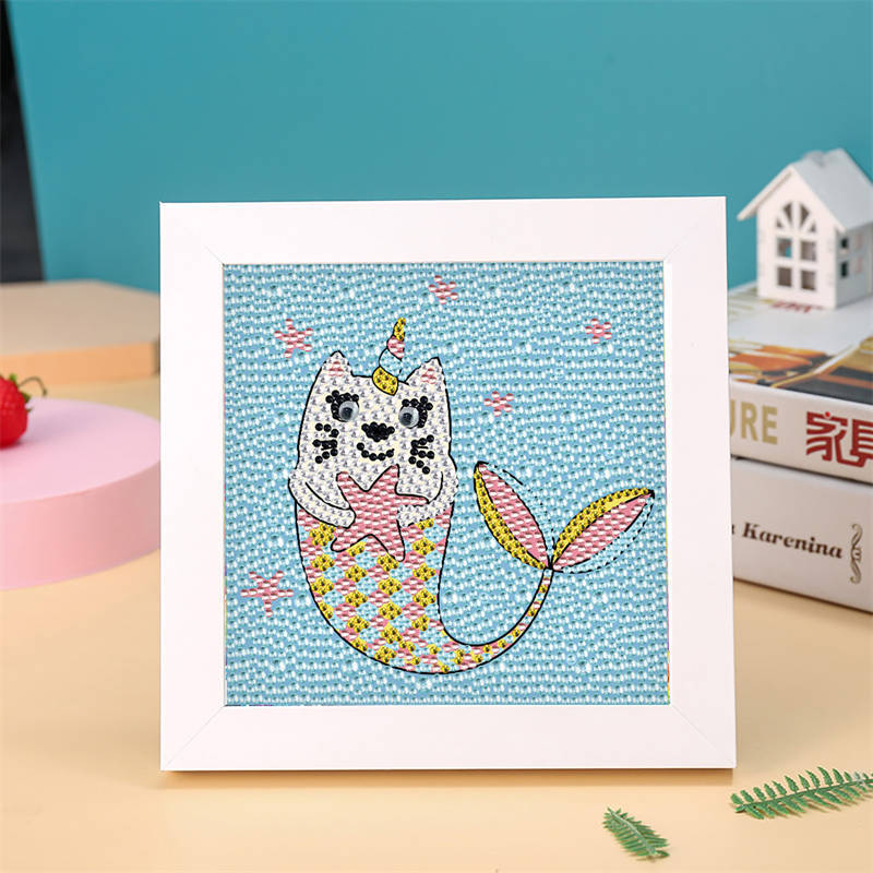 Kids Full Drill 5D Diamond Painting Kit, Cartoon Animal Handmade Diy Diamond Paste Decor Art