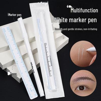 Semi-Permanent Makeup Tattoo Pen: Precision Marker & Soft Ruler for Tattoo Artists.