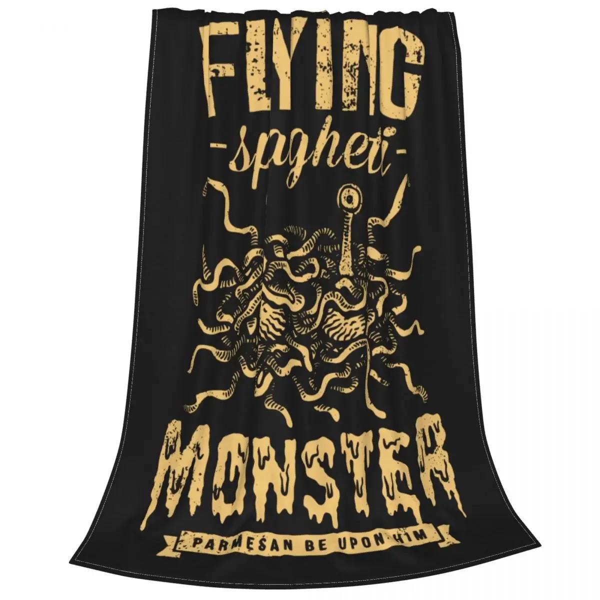 

Flying Spaghetti Monster Blanket Funny Design Satirical Art Soft Fleece Throw Home Decor Gift Idea Religious Humor Theme Cozy 70x100CM