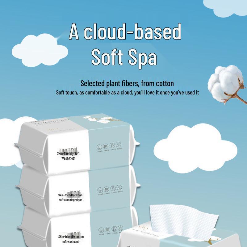 Disposable Cotton Face Wash Towels - Thick, Soft, Removable Cleansing & Makeup Remover Towels for Salons
