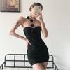[] Pure desire sexy black rose suspender skirt woman, temperament shows figure slim hip dress