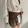 Retro Western British Style Sheepskin Waist Cover With Personalized Trendy Tassel Women's New Versatile Waist Belt To Look Thin