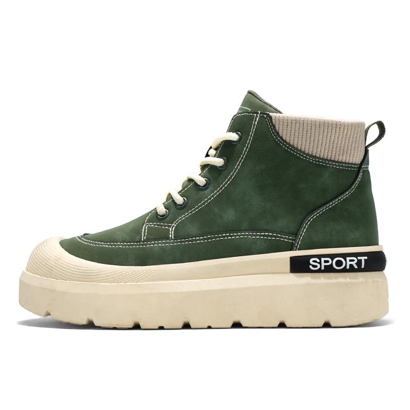 

2025 Новая Высокоэффективная Рабочая Одежда Уличные Полуботинки На Шнуровке Из Смешанных Материалов Износостойкие и Модные Ботинки ботинки мужские 39 зелёный