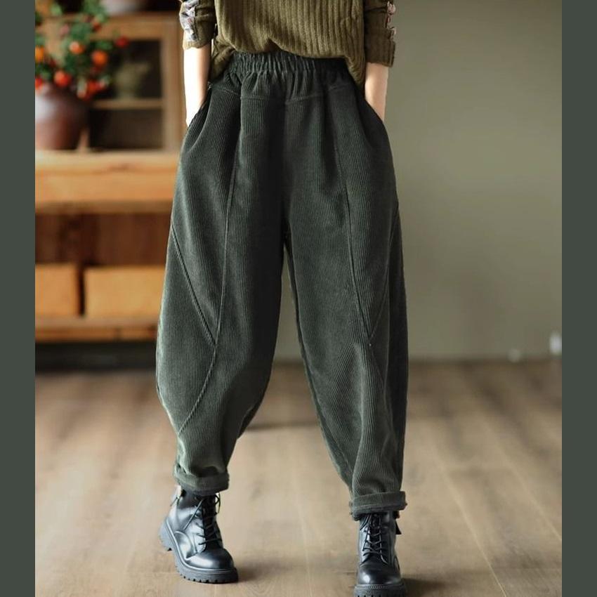 

Жіночі оксамитові потовщені клаптеві штани-шаровари в стилі осінь-зима Універсальні повсякденні теплі штани для схуднення з подовженням ніг на еластичній талії S