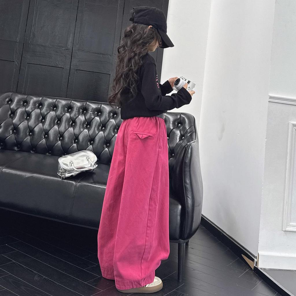 Herbst 2025 Mädchen Dopamin-Set: Stilvolles Langarmhemd & lässige Hose für große Mädchen