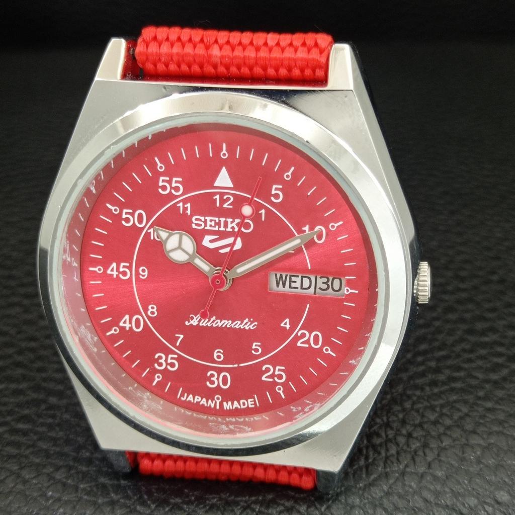 REFURBISHED SEIKO 5 AUTOMATIC 6309A VINTAGE JAPAN MENS RED DIAL WATCH a442242-1