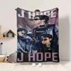1pc J Hope Flannel Blanket [Cozy Throw Blanket] For Sofa, Bed, Travel, Camping, Livingroom, Office, Couch, Chair, And Bed