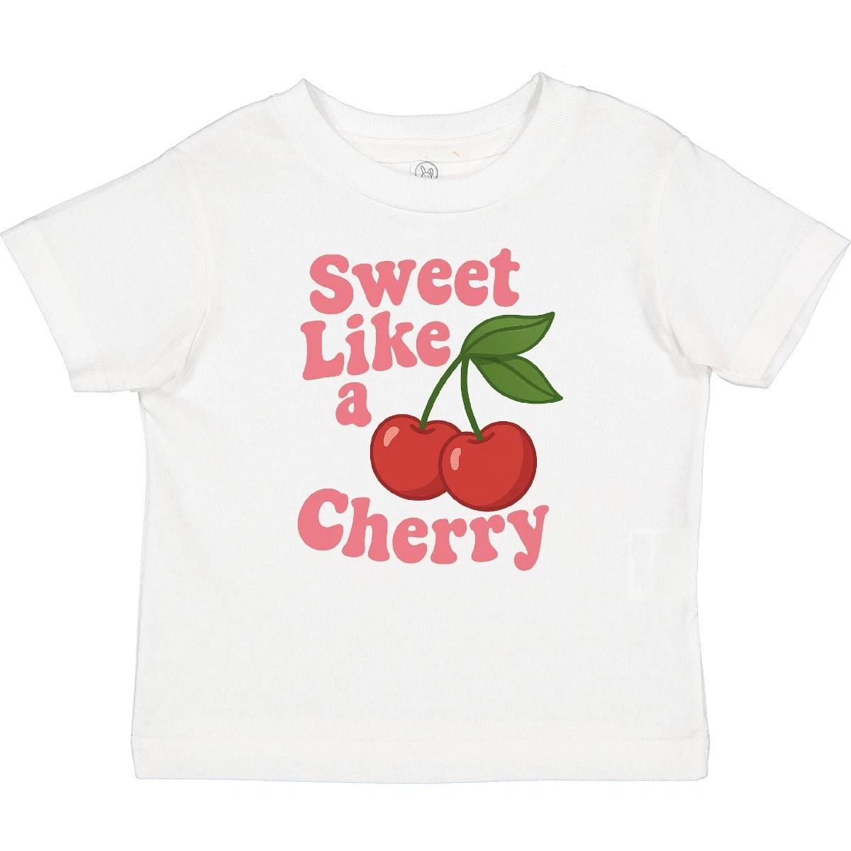 Inktastic Сладкий как вишня Милая иллюстрация вишни Детская футболка Цветное искусство 100