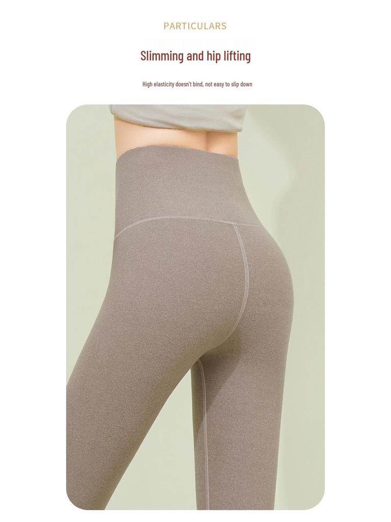 2025 Women's Slimming Seamless Velvet Lined Pants - High Waist, Plus Size Leggings for Warmth In Autumn/Winter