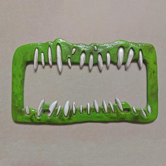 Halloween Horror License Plate Frame Universal Fit Simple Installation Weather-Proof