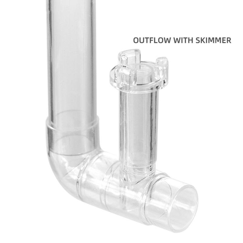 Durable Plastic Aquarium Skimmer Clear Pipe Spin Surface Inflows Outflows Filter for Fish Aquarium Cleaning Accessories