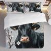 3-Piece Bedding Pillowcase Quilt Cover Set Black Bull Pattern 2D Digital Printing Suitable For Bedroom Dormitory Decoration