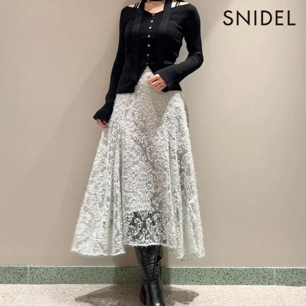 SALE50%OFF SNIDEL Bottoms 25 Autumn/Winter Fabric Irregular Hem Flare Skirt Long Length swfs254268