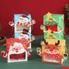 5pcs Carry Handle Cookie Packaging Box Cardboard Party Favor Box  For Christmas Party