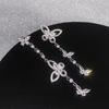Super Fairy Butterfly Fringed Earrings, Butterfly Long Ab Asymmetrical Exquisite High-end Light Luxury Full Diamond Stud Earrings Women