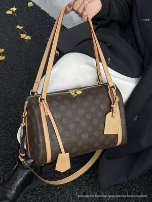 Women's Monogram Boston Bag - Classic Retro Shoulder & Crossbody Fashion Accessory