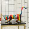 Harz Handwerk Bunte Katzenfigur Statue Schreibtisch Regal Ornament, 44x12x27cm