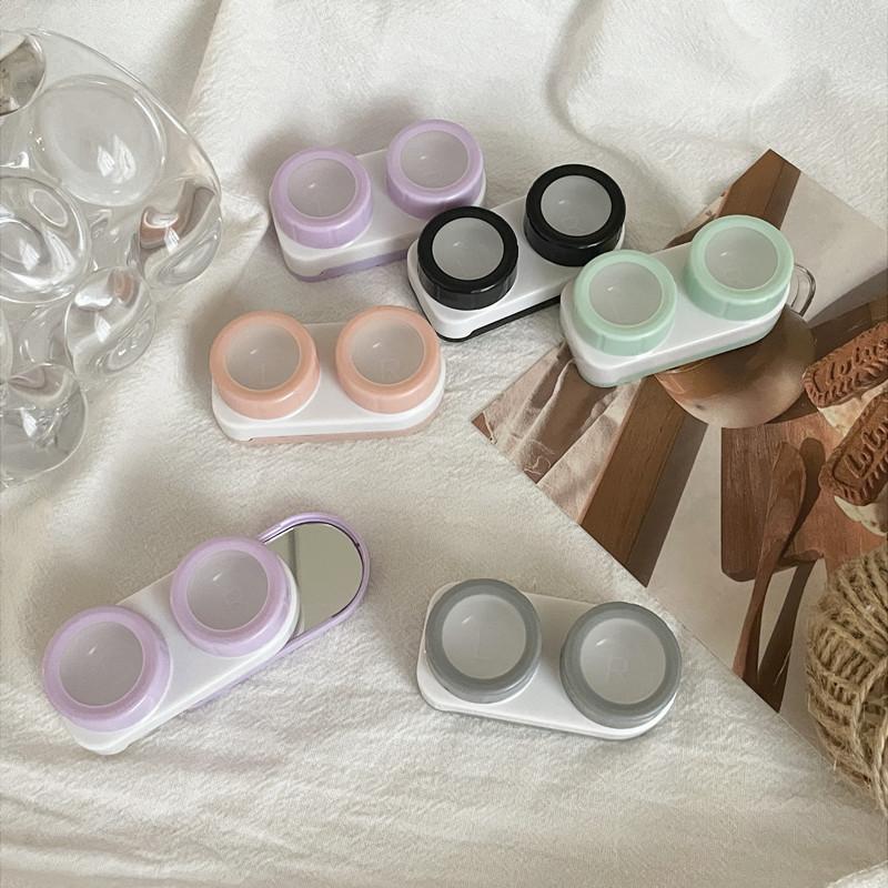 New Multicolour Lenses Eye Contact Holder Lenses Box Eye Lenses Set Container Pupils Case Lens Kit