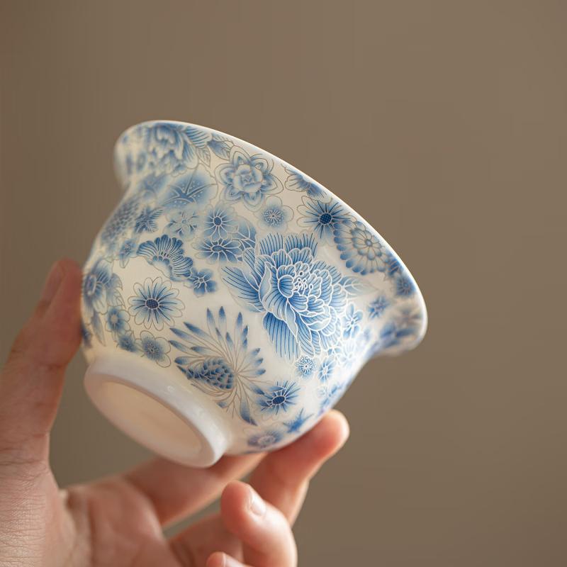 Chaxun Full Flower Cloisonné Ceramic Gaiwan