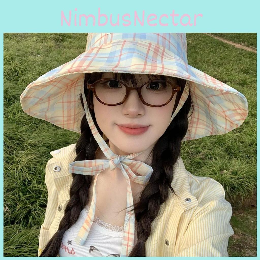 Adorable Spring Summer Yellow And Orange Checkered Sun Hat For Outdoor Adventures