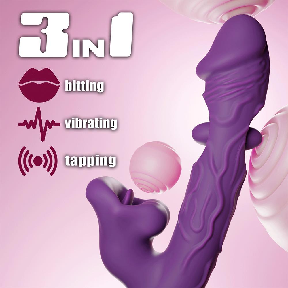 Dildo Vibrator Women's Erotica Clitoral Vibrator G-spot Insertion Dildo with Slap Vibration and Mouth Sucking for Female Couples