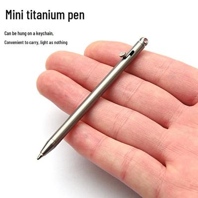 Mini Titanlegierung Bolt Action EDC Schlüsselanhänger Stift - Tragbarer Reisekugelschreiber