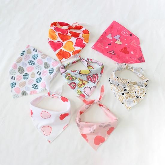Festival Cat Bandana Easter Eggs Scarf Holiday Dog Love Hearts Patterns Triangle Bandana Bib for Easter