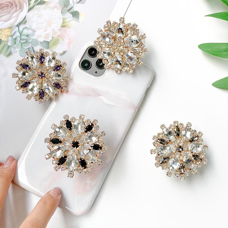 Rhinestone Airbag Bracket Telescopic Folding Lazy Mobile Phone Tablet Universal Bracket Desktop Paste Gem Rack