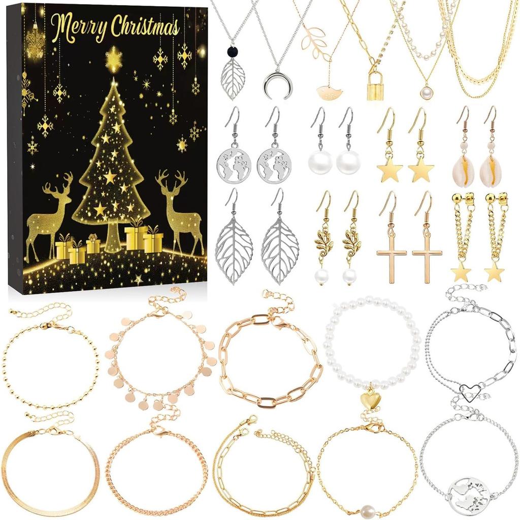 The 24-grid Calendar Arrival Series Of Bracelet Accessories Christmas Surprise Blind-box