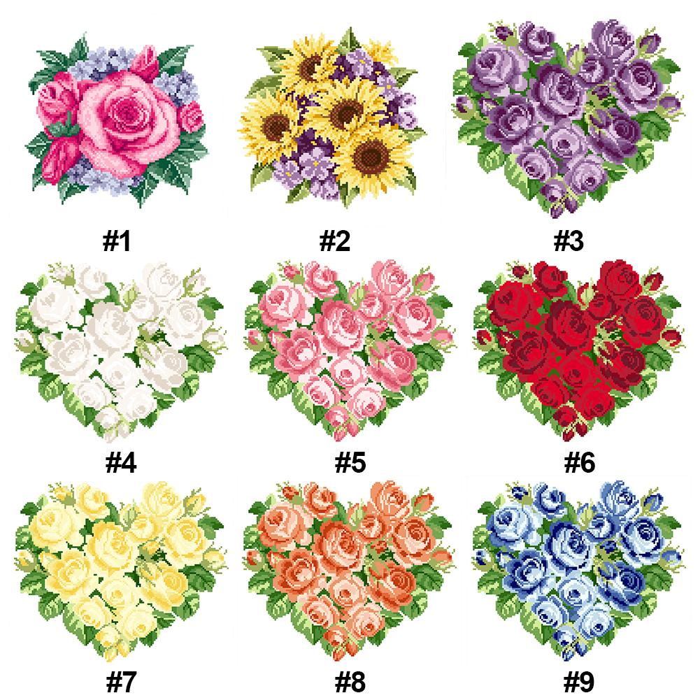 

Teilweisestickerei-Perlen Bedruckt 9 CT Blumen-Kreuzstich-Set Heimkunst SN9F