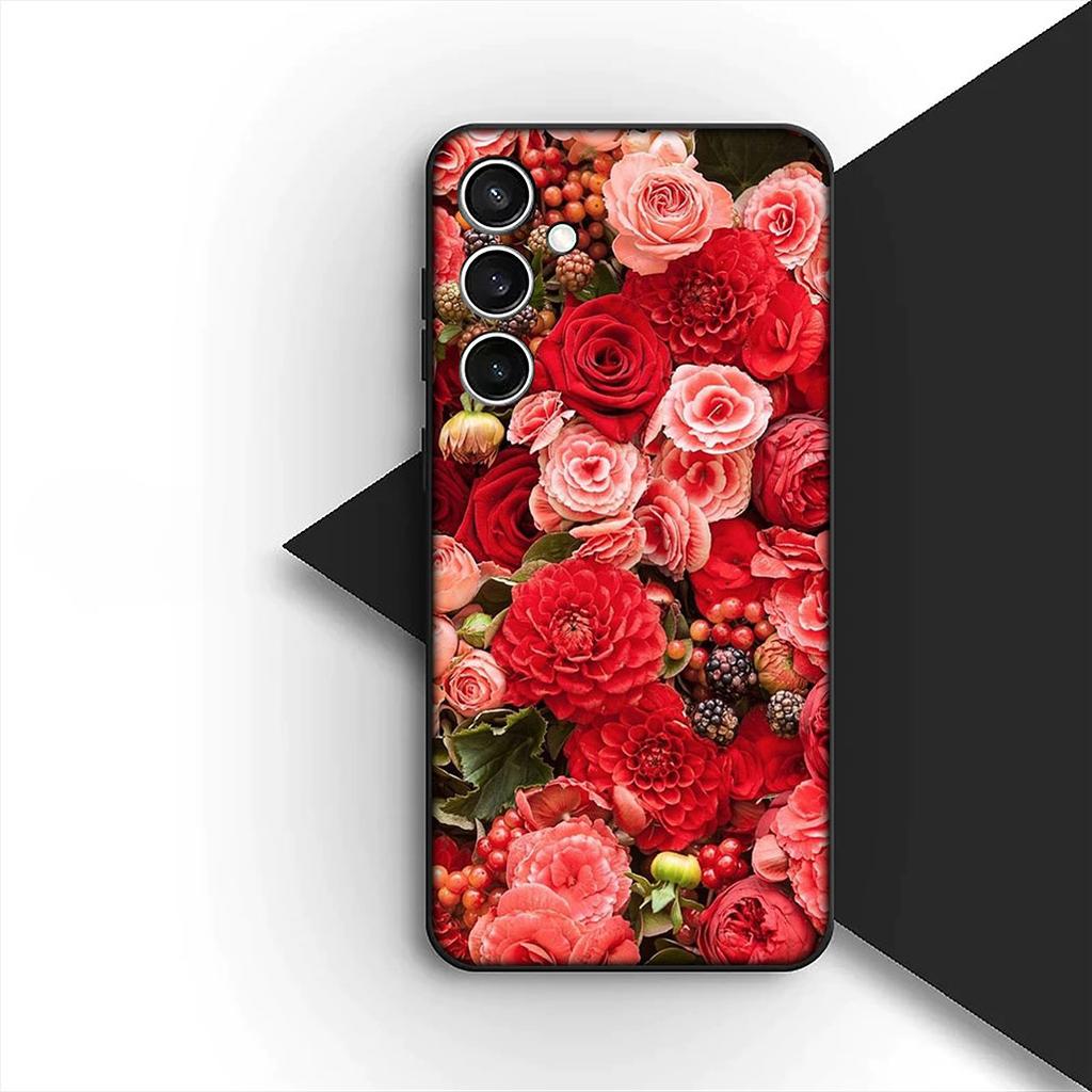 Texture Rose Flower Marble Grain Cover for Motorola Moto G35 G22 G23 G32 G53 G60 G72 G64 G20 G71 G52 G41 G42 E13 E20 E32 Case