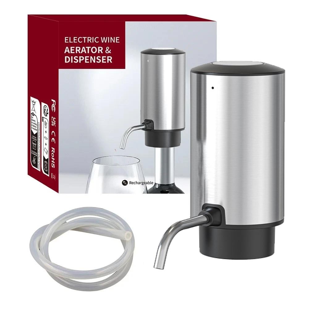 

Автоматический винный декантер из нержавеющей стали с зарядкой через USB, электрический аэратор для вина, интеллектуальный диспенсер для вина, подарки для вечеринок серебряный