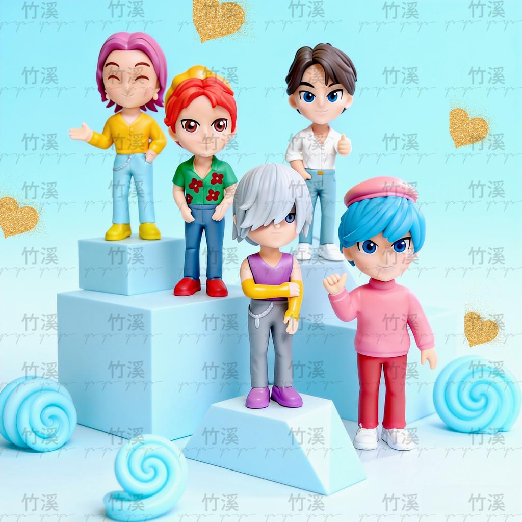 Kids New Year Gift Idea : Anime-Style PVC Action Figure Set, Cool Desktop Collectible Decor