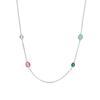 Necklace - LUXENTER - Nodiya - Multicolored Zircon - Rhodium Finish - Length 42+5 Cm