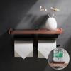 Metal Wood Toilet Tissue Roll Holders, Wall Mount with Self Screw for Small Items,Tissue Holder for Bathroom, Kitchen, Bedroom