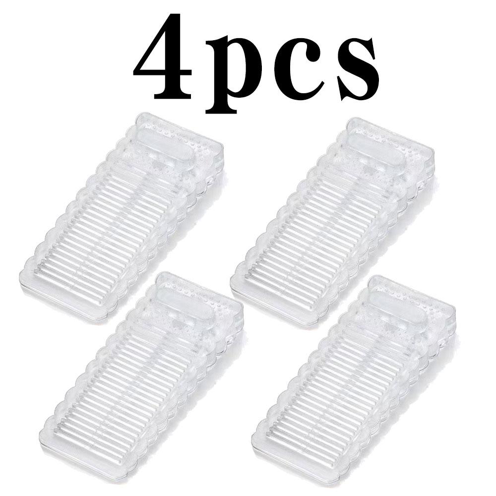 4/8pcs Clear Soft Plastic Doorstops, Anti-Slip Wedge Design - Collision Doorstops For Home And Office Use, Stackable And Durable